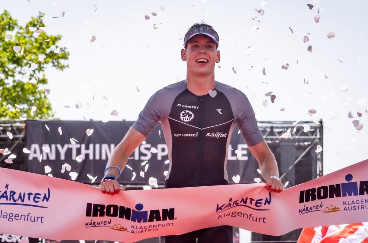 Profi-Triathlet Finn Große-Freese beim Sieg des Ironman in Klagenfurt